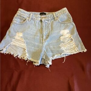 Ermanno Scervino Blue Distressed Jean Shorts